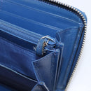 GUCCI GG emboss Long Wallet Leather Blue Silver 625558 Auth BA15502-19