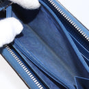GUCCI GG emboss Long Wallet Leather Blue Silver 625558 Auth BA15502-20