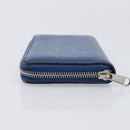 GUCCI GG emboss Long Wallet Leather Blue Silver 625558 Auth BA15502-5
