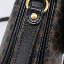 CELINE Macadam Shoulder Bag PVC Leather Black Gold Tone Auth BA15505-11