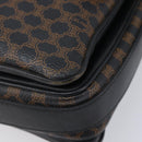 CELINE Macadam Shoulder Bag PVC Leather Black Gold Tone Auth BA15505-14