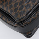 CELINE Macadam Shoulder Bag PVC Leather Black Gold Tone Auth BA15505-15