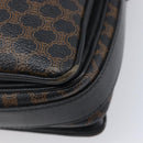 CELINE Macadam Shoulder Bag PVC Leather Black Gold Tone Auth BA15505-16