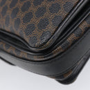 CELINE Macadam Shoulder Bag PVC Leather Black Gold Tone Auth BA15505-17