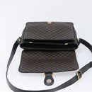 CELINE Macadam Shoulder Bag PVC Leather Black Gold Tone Auth BA15505-20