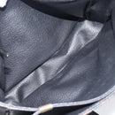 CELINE Macadam Shoulder Bag PVC Leather Black Gold Tone Auth BA15505-22