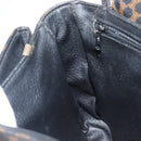 CELINE Macadam Shoulder Bag PVC Leather Black Gold Tone Auth BA15505-24