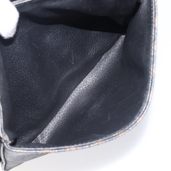 CELINE Macadam Shoulder Bag PVC Leather Black Gold Tone Auth BA15505