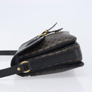 CELINE Macadam Shoulder Bag PVC Leather Black Gold Tone Auth BA15505-5