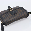 CELINE Macadam Shoulder Bag PVC Leather Black Gold Tone Auth BA15505-6