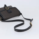 CELINE Macadam Shoulder Bag PVC Leather Black Gold Tone Auth BA15505-7