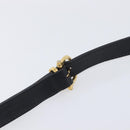 CELINE Macadam Shoulder Bag PVC Leather Black Gold Tone Auth BA15505-9