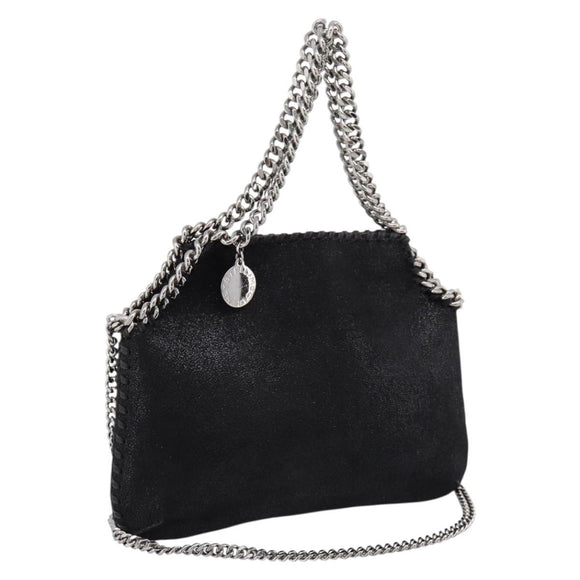 Stella MacCartney Falabella Hand Bag Suede 2way Black Silver Auth BA15506A
