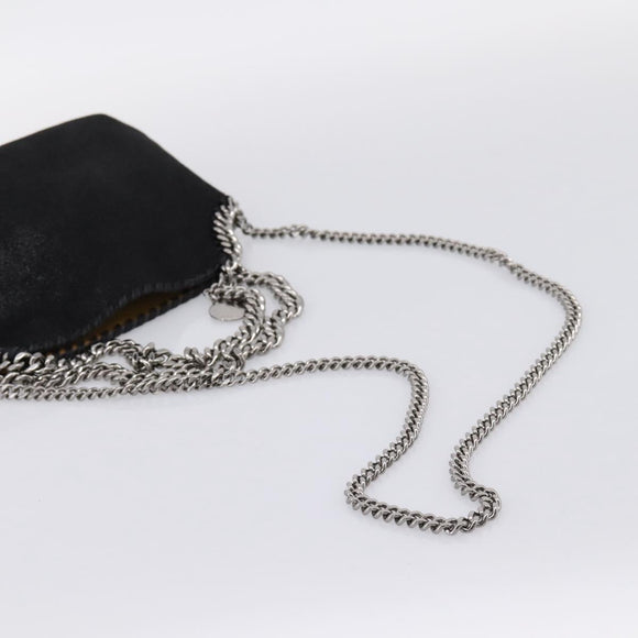 Stella MacCartney Falabella Hand Bag Suede 2way Black Silver Auth BA15506A