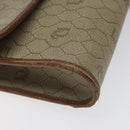 Christian Dior Honeycomb Canvas Shoulder Bag PVC Leather Beige Gold Auth BA1551-14