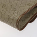 Christian Dior Honeycomb Canvas Shoulder Bag PVC Leather Beige Gold Auth BA1551-15