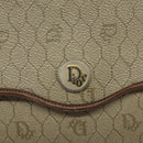 Christian Dior Honeycomb Canvas Shoulder Bag PVC Leather Beige Gold Auth BA1551-10