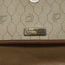 Christian Dior Honeycomb Canvas Shoulder Bag PVC Leather Beige Gold Auth BA1551-17