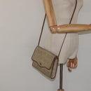 Christian Dior Honeycomb Canvas Shoulder Bag PVC Leather Beige Gold Auth BA1551-21