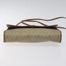 Christian Dior Honeycomb Canvas Shoulder Bag PVC Leather Beige Gold Auth BA1551-5