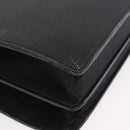 LOUIS VUITTON Epi Serviette Fermoir Business Bag Black M54352 LV Auth BA15512-16