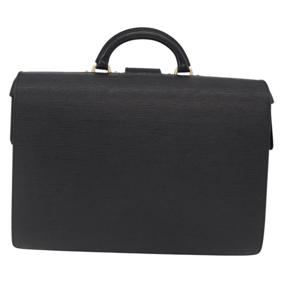 LOUIS VUITTON Epi Serviette Fermoir Business Bag Black M54352 LV Auth BA15512