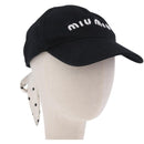 Miu Miu Cap Cotton Black White Auth BA15517-1