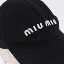 Miu Miu Cap Cotton Black White Auth BA15517-5