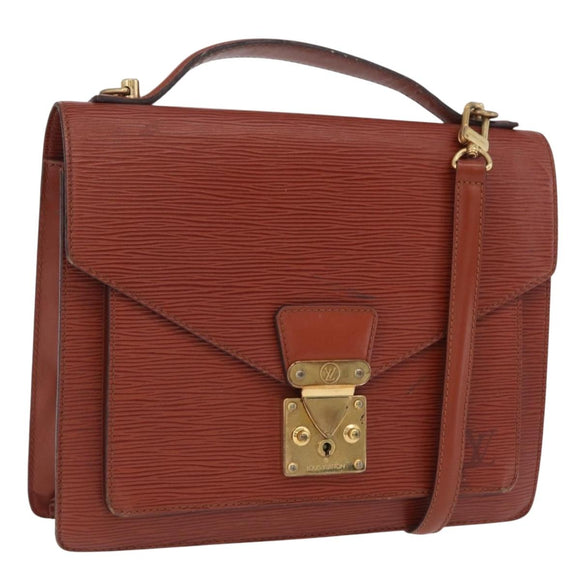 LOUIS VUITTON Epi Monceau 28 Hand Bag Brown M52123 LV Auth BA15521