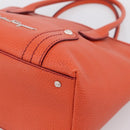 Salvatore Ferragamo Hand Bag Leather Orange Silver Auth BA15525A-10