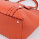 Salvatore Ferragamo Hand Bag Leather Orange Silver Auth BA15525A-12