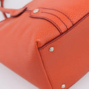 Salvatore Ferragamo Hand Bag Leather Orange Silver Auth BA15525A-13