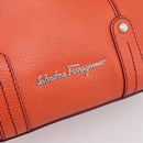 Salvatore Ferragamo Hand Bag Leather Orange Silver Auth BA15525A-14