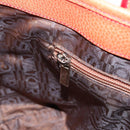 Salvatore Ferragamo Hand Bag Leather Orange Silver Auth BA15525A-19
