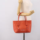 Salvatore Ferragamo Hand Bag Leather Orange Silver Auth BA15525A-22