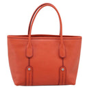 Salvatore Ferragamo Hand Bag Leather Orange Silver Auth BA15525A-3