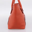 Salvatore Ferragamo Hand Bag Leather Orange Silver Auth BA15525A-5