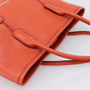 Salvatore Ferragamo Hand Bag Leather Orange Silver Auth BA15525A-6