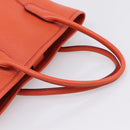 Salvatore Ferragamo Hand Bag Leather Orange Silver Auth BA15525A-7
