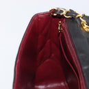 CHANEL Matelasse Chain Shoulder Bag Lamb Skin Black Gold Tone CC Auth BA15526SAV-26