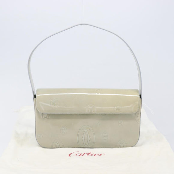 CARTIER Happy Birthday Line Hand Bag Patent Green Auth BA15527A
