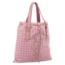 SAINT LAURENT Kahala Tote Bag Canvas Pink Silver 121631 Auth BA15529A-1