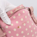 SAINT LAURENT Kahala Tote Bag Canvas Pink Silver 121631 Auth BA15529A-15