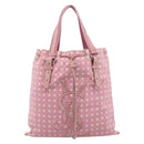 SAINT LAURENT Kahala Tote Bag Canvas Pink Silver 121631 Auth BA15529A-2