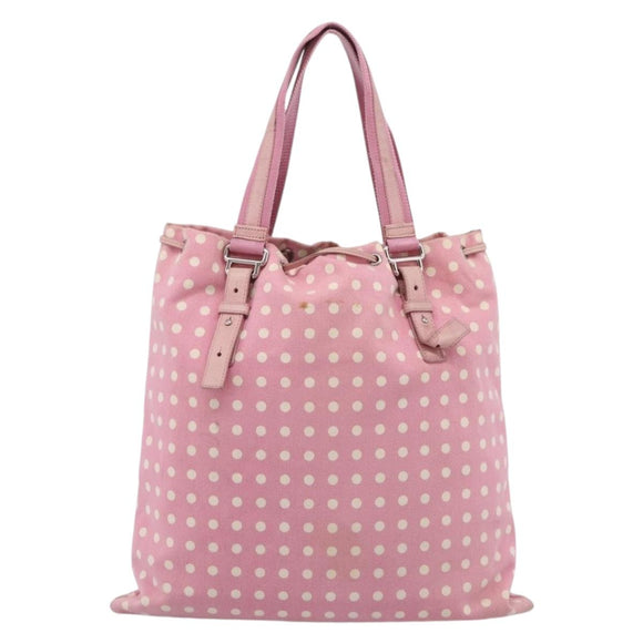 SAINT LAURENT Kahala Tote Bag Canvas Pink Silver 121631 Auth BA15529A