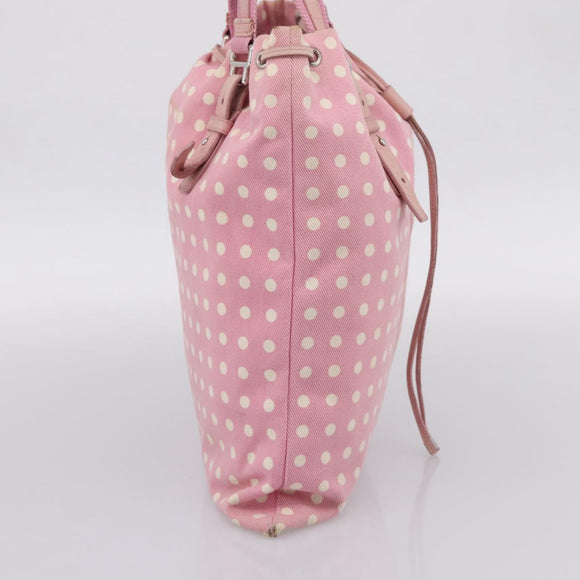 SAINT LAURENT Kahala Tote Bag Canvas Pink Silver 121631 Auth BA15529A