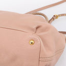 Miu Miu Tote Bag Leather 2way Pink Gold Tone Auth BA15531-16