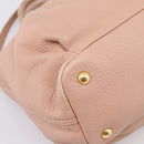 Miu Miu Tote Bag Leather 2way Pink Gold Tone Auth BA15531-17