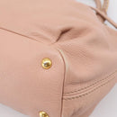 Miu Miu Tote Bag Leather 2way Pink Gold Tone Auth BA15531-18