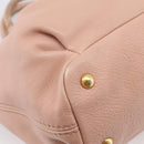 Miu Miu Tote Bag Leather 2way Pink Gold Tone Auth BA15531-19